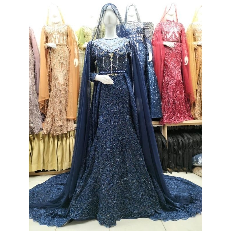 GAUN PENGANTEN BALERO DUYUNG | GAUN JUBAH|BAJU WEDDING BEREKOR | GAUN MEWAH  FUL PAYET |/SLIM DRESS