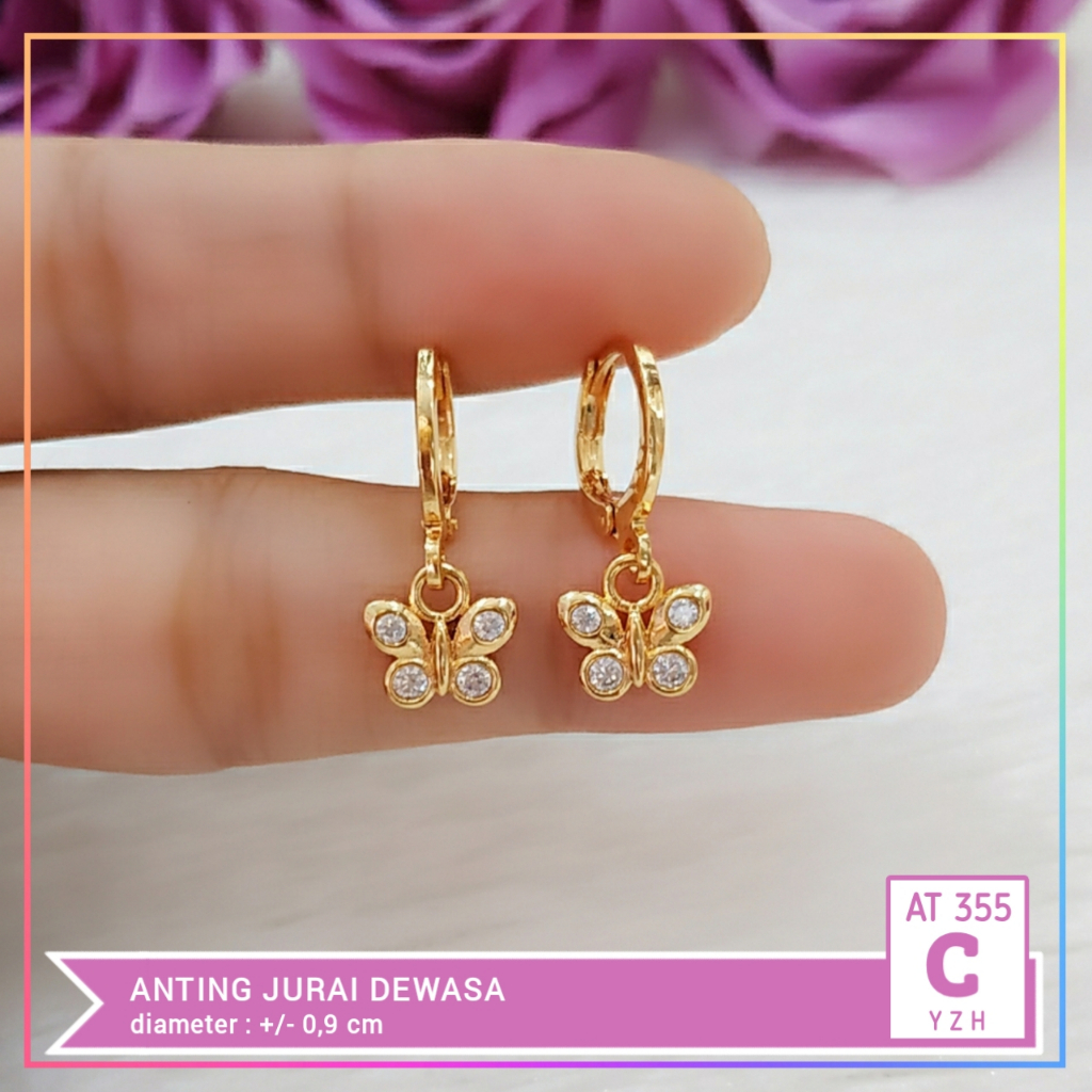 Anting xuping anting dewasa klip bunga love perhiasan lapis emas AT 355