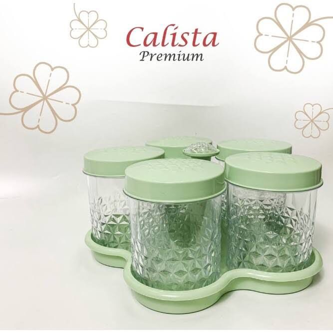 Toples Cantik Calista 5 Daun Mika - Set Toples Plastik 5pcs