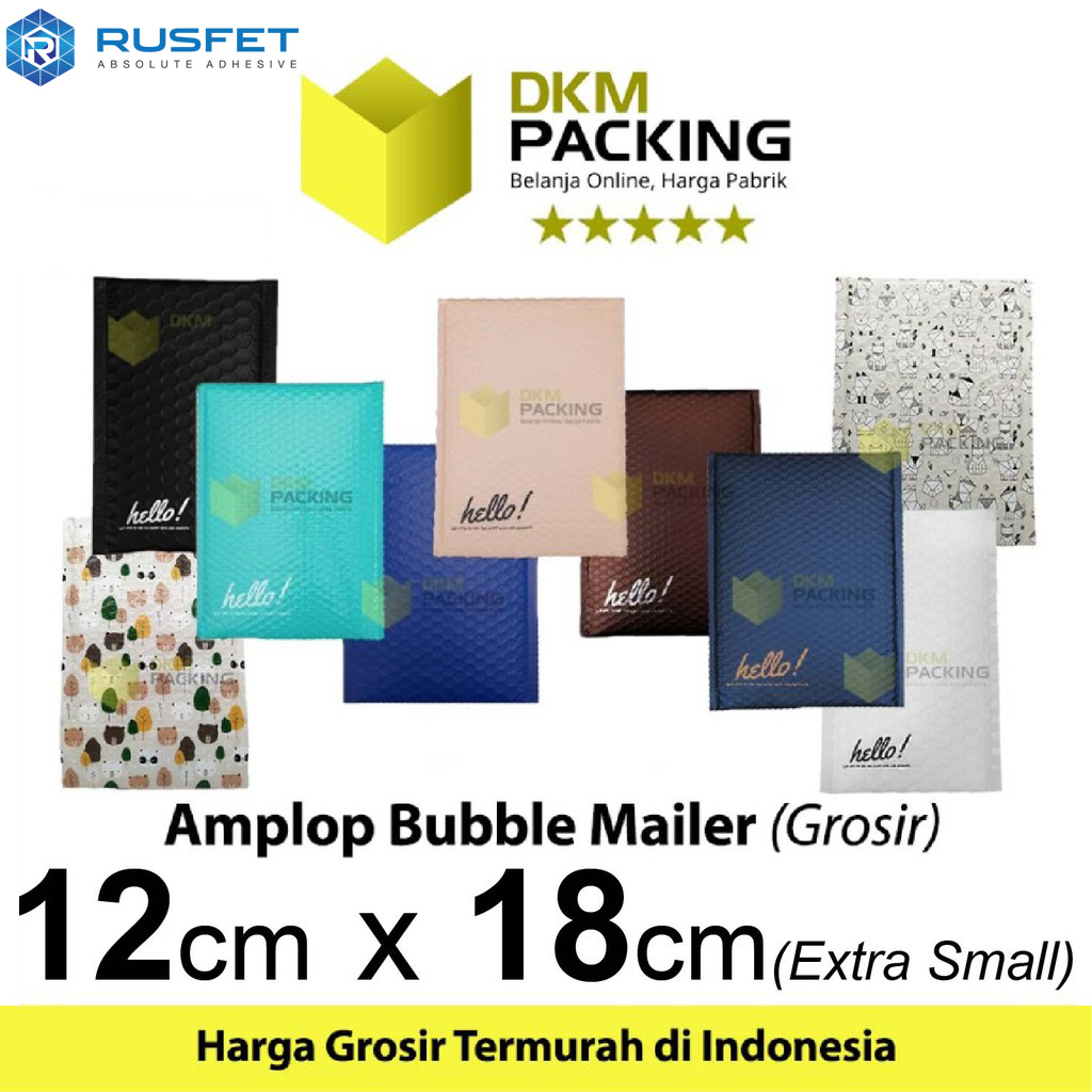 

AMPLOP BUBBLE MAILER 12x18cm WRAP ENVELOPE RUSFET PREMIUM /SATUAN