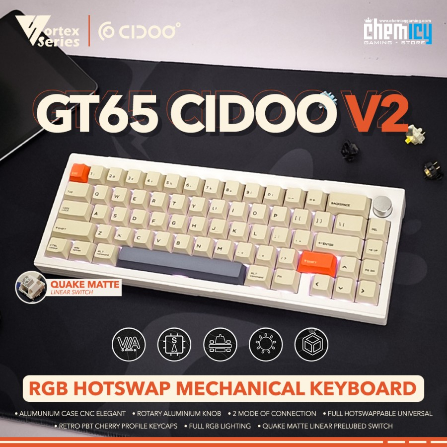 Vortex Series GT65 / GT-65 X Cidoo V65 V2 Mechanical Gaming Keyboard