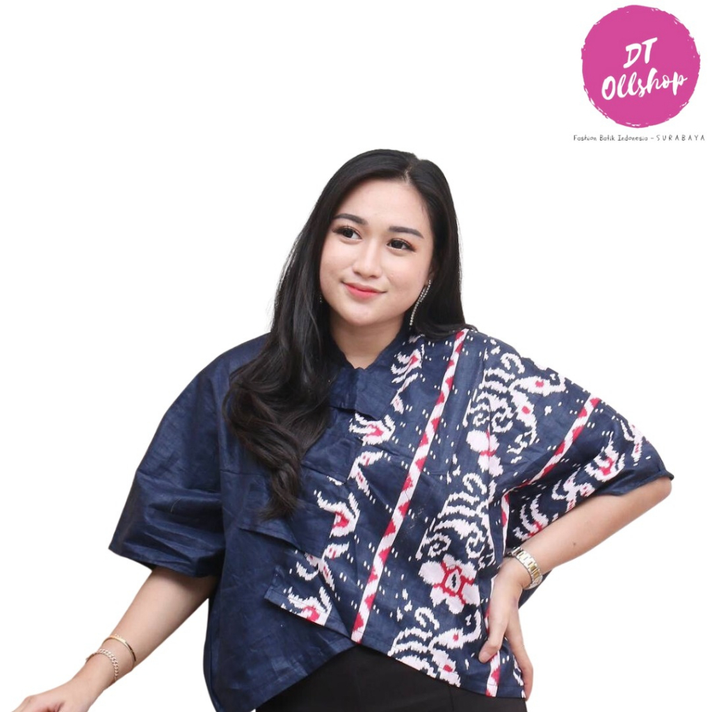 DT OLLSHOP - Atasan Batik Blouse Cewek / Seragam Kerja Crop Wanita Atasan Songket