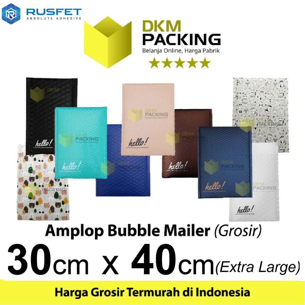 

AMPLOP BUBBLE MAILER 30x40cm WRAP ENVELOPE RUSFET PREMIUM /SATUAN