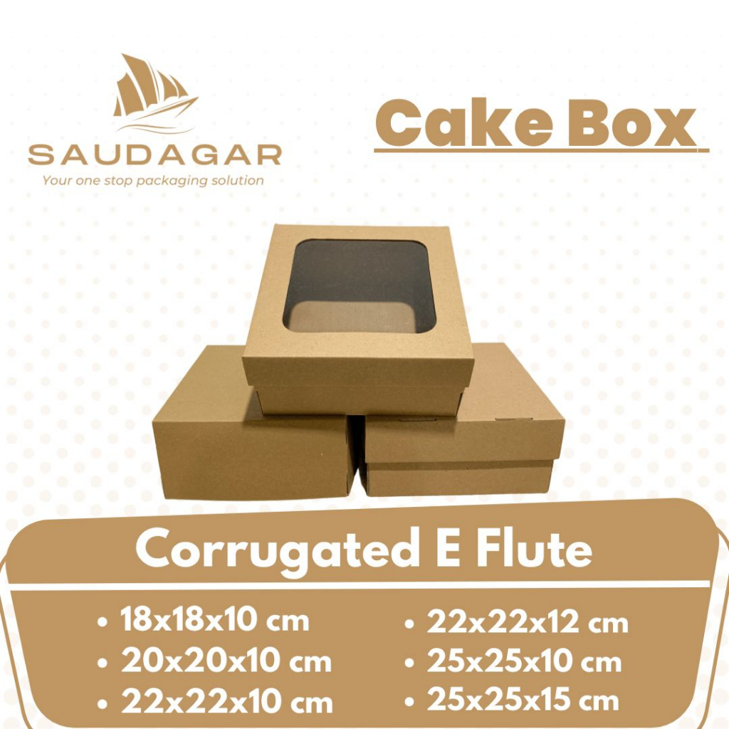 Kotak Kardus Kue 22x22x10 cm / Cake box Corrugated Eflute