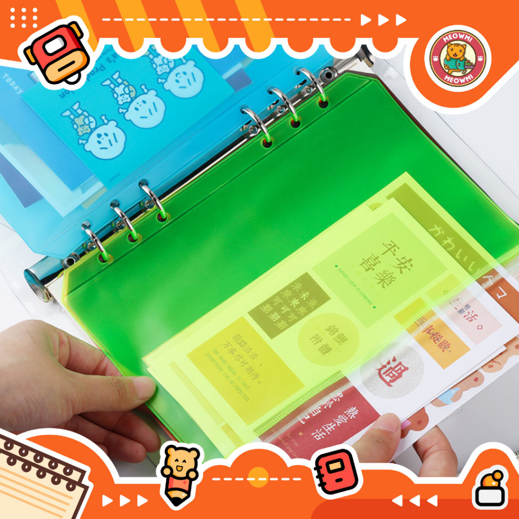 

Zipper Pocket Binder Divider Colour A5 A6 6 Lubang FMP0049