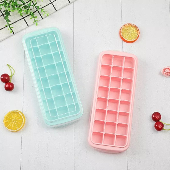 IKILOSHOP 24 Lubang Cetakan Es Batu Jelly Puding Dengan Tutup Higienis Silikon Ice Cube