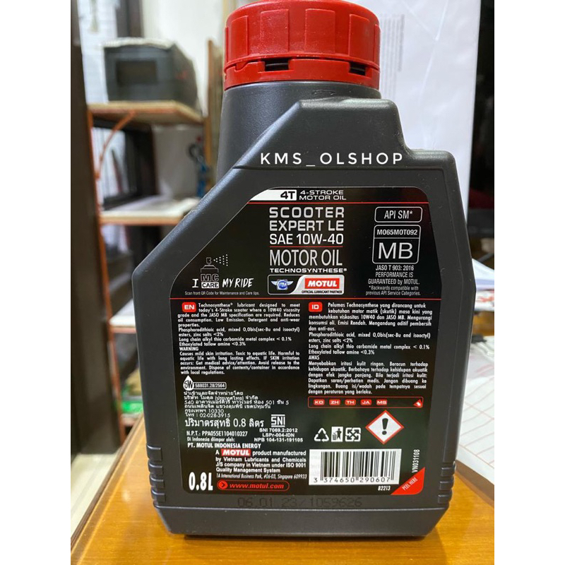 Oli Motul Matic 0.8 liter Scooter 4T LE SAE 10W30 dan 10W40 Pelumas mesin motor matic 800ml