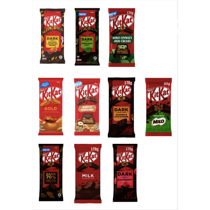 

Nestle KitKat Australia / KitKat Dark / KitKat Milk / KitKat Gold / Import Australia