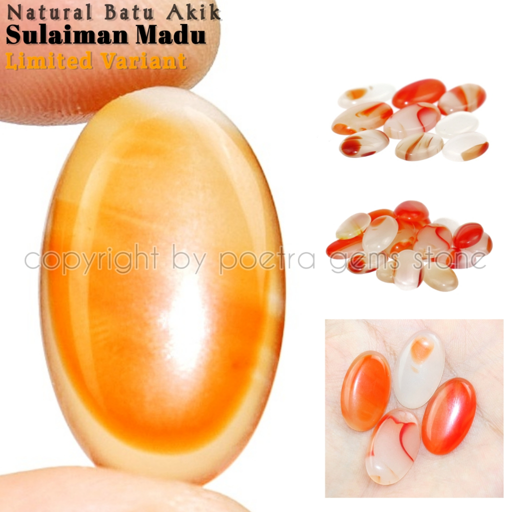 Natural Batu Akik Sulaiman Madu Merah Putih