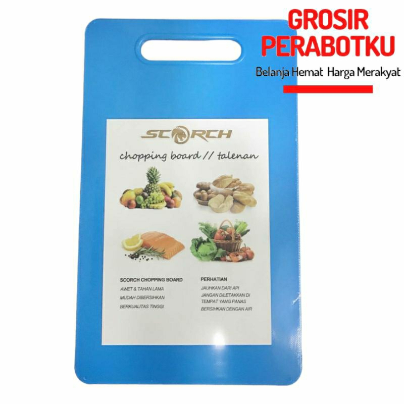 SCORCH Talenan Plastik Warna Serbaguna Tebal Cutting Chopping Board 29x20cm