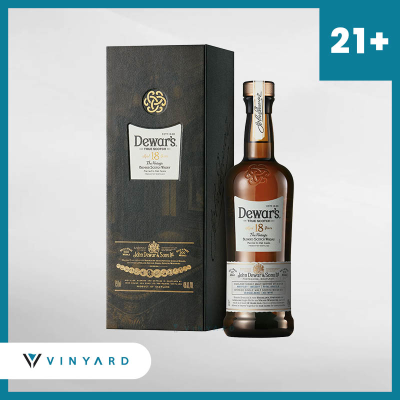 Dewars 18 Year Old Blended Scotch Whisky 750ml ( Original &amp; Resmi By Vinyard )