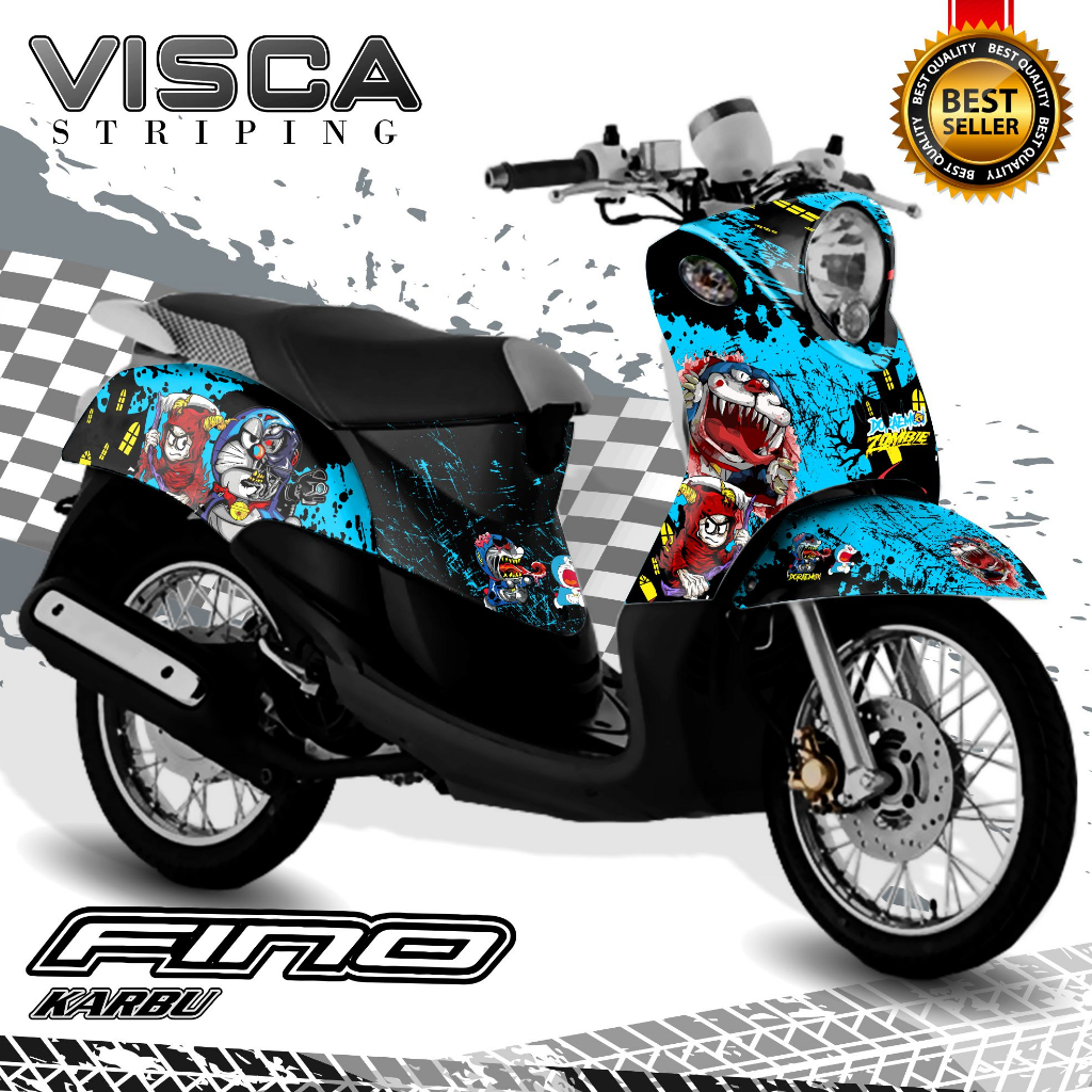 Decal Fino Karbu Full Body - Stiker Fino Karbu Keren - Striping Fino Karbu Variasi - Decal Hologram 