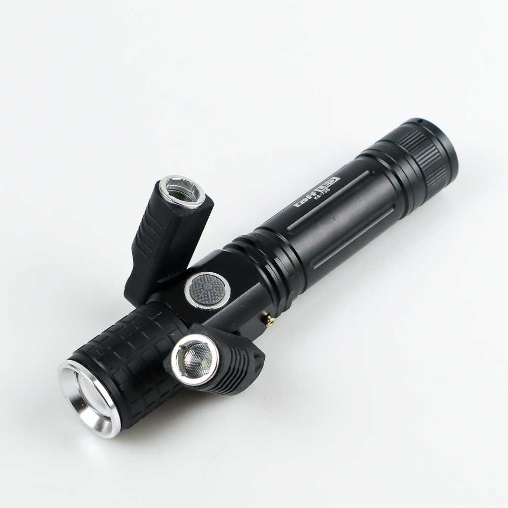 Senter LED Rotating Zoom Cree T6 + 2 x XPE 1500 Lumens Bahan Aluminium