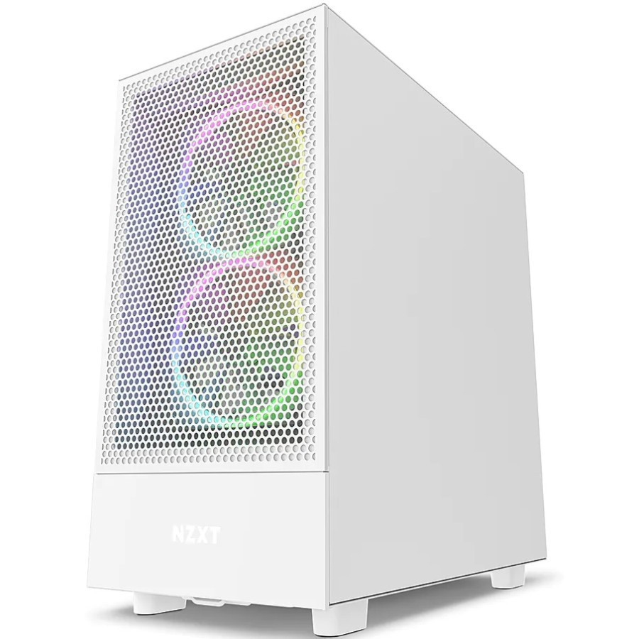 NZXT H5 Flow Matte White Mid Tower ATX Case Casing PC Free Fan