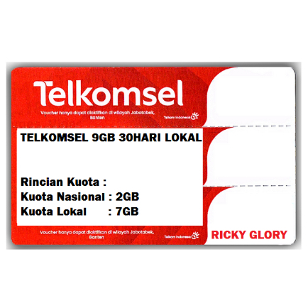 VOUCHER TELKOMSEL 9GB 30HARI