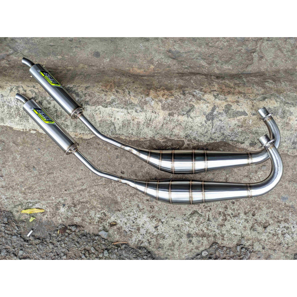 Knalpot Satria 2tak Hiu Lumba SMR Kolong Scorpio Full Stainless