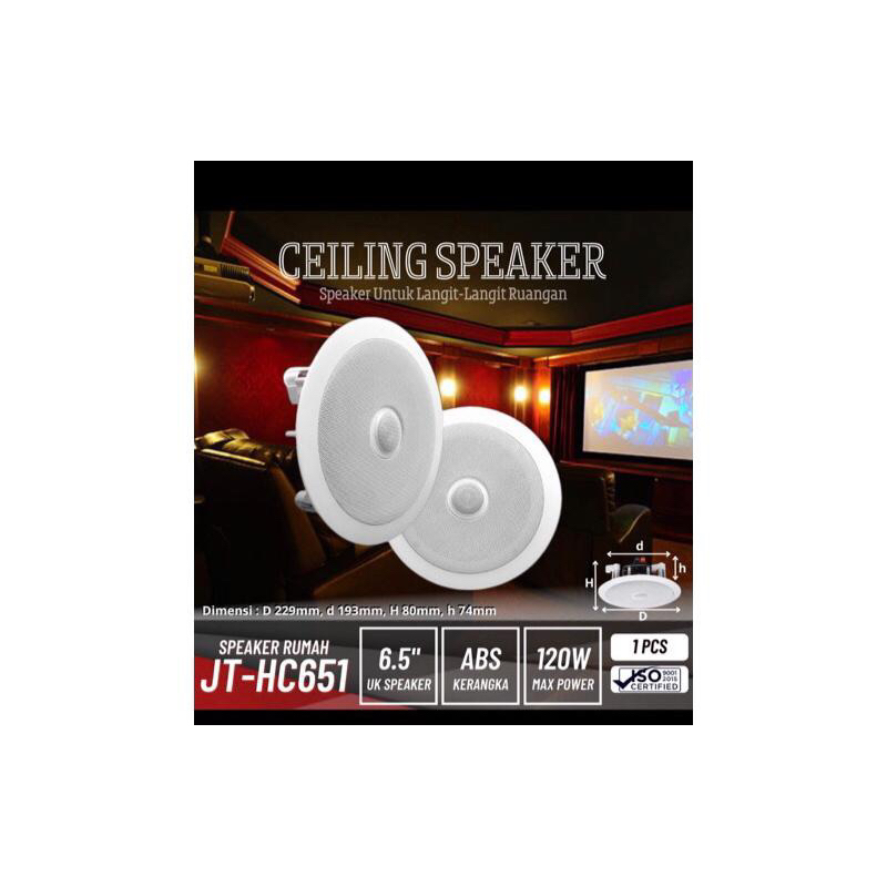 Speaker Ceiling 6,5 Inch JB Tech JT-HC651 Speaker Plafon 6,5" JT HC651