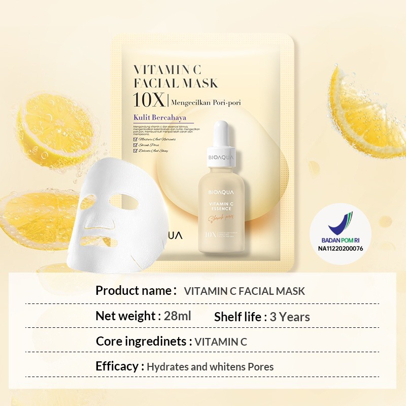 Masker BioAQUA 10x The Effect Whitening / Anti aging