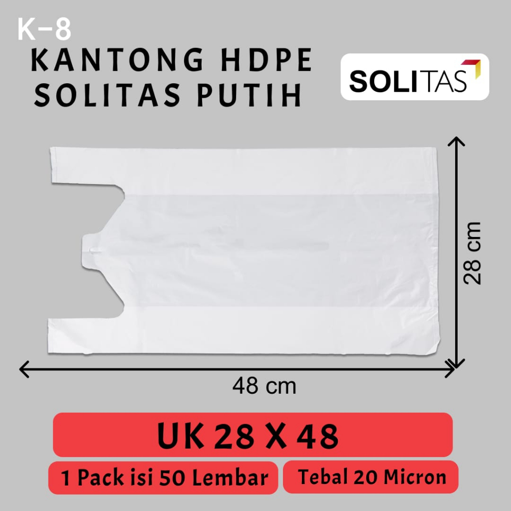 Kantong Plastik Kresek Putih Susu Tebal UK 28x48 HDPE