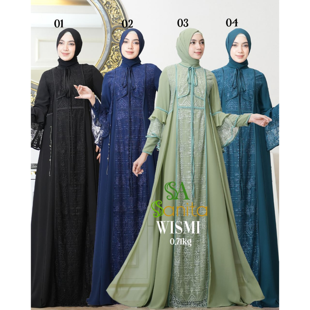 Wismi Dress By Sanita ORI Gamis Syari Kekinian BestSeller Terlaris Termurah Original Syari