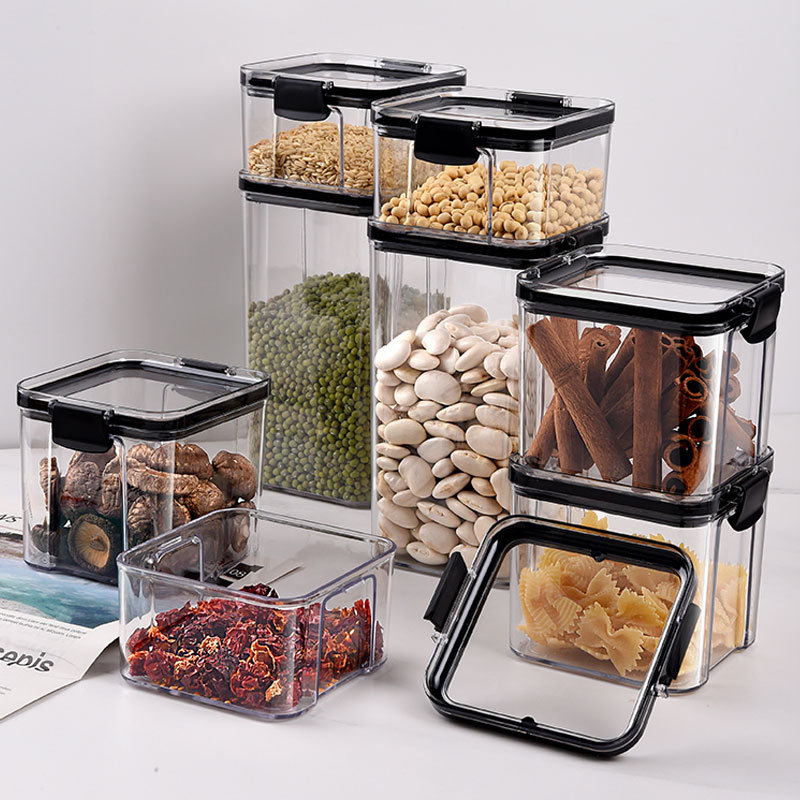 AVVET Toples Penyimpanan Cereal Kotak Bening Kedap Udara 1800ML Kontainer Makanan Storage Jar Food Tempat Bumbu Wadah Snack  Storage Box Penyimpanan Bahan Makanan Murah Import