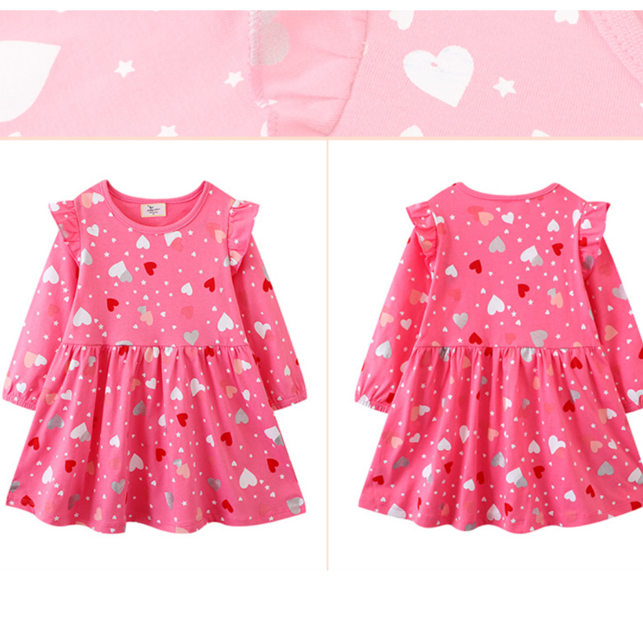 babyfit [3-8thn] dress BURSTING LOVE gaun lengan panjang anak perempuan import ydm-0404