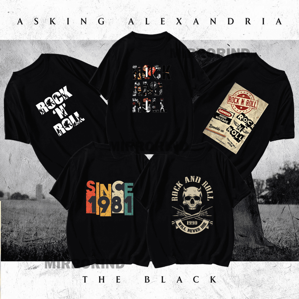 KAOS ROCK N ROLL / KAOS MUSIK ROCK / BAJU ROCK N ROLL / KAOS PRIA DISTRO