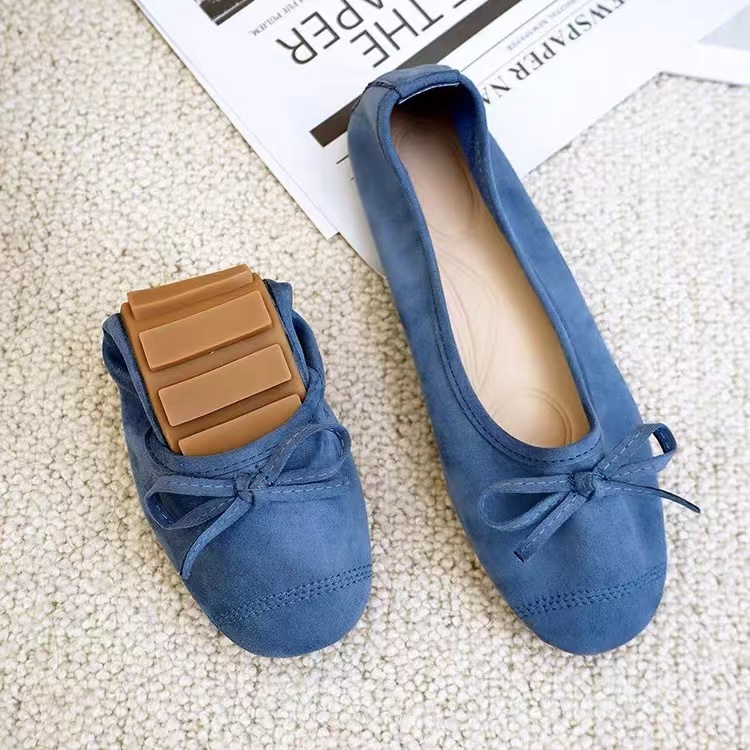 Korean Egg Roll Shoes Slip On Elastic Suede Flat Shoes Sepatu Wanita 5364 (36-40)