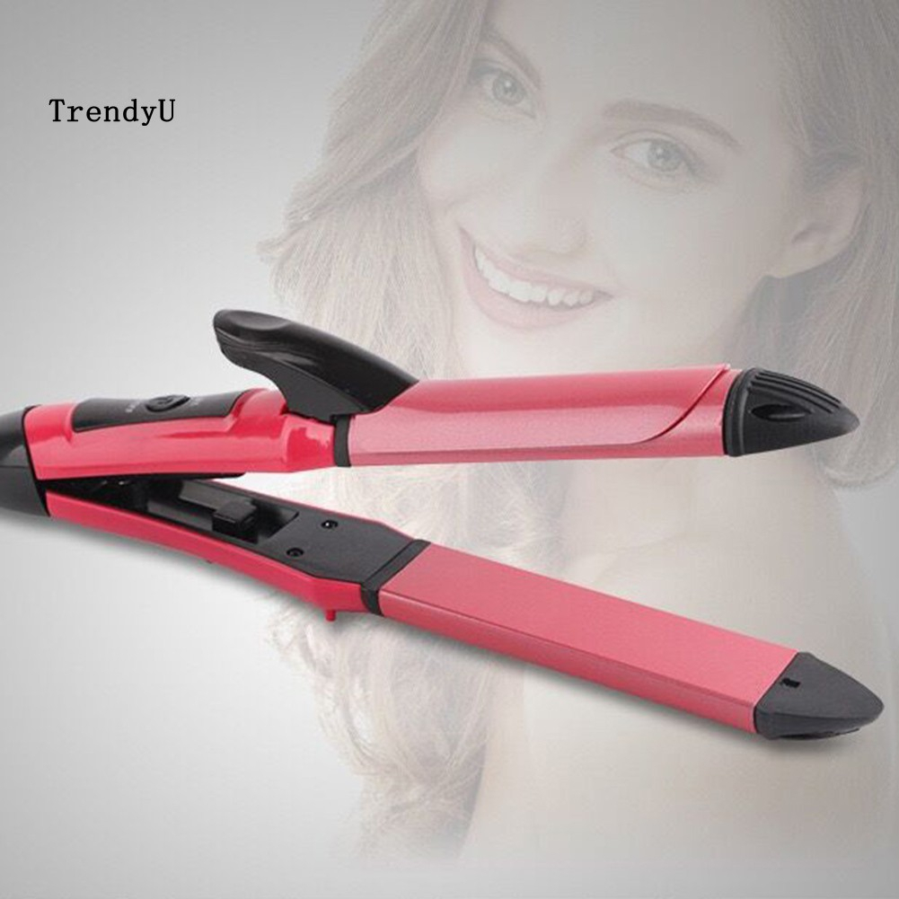 TDU 2 in 1 Ceramic Multifunction Adjustable Hair Straightener Curler Hairstyling Iron NOVA Catok Rambut Pelurus Rambut Kriting Catokan Sisir Serit Bahan Stainless Steel untuk Kutu Kucing Anjing