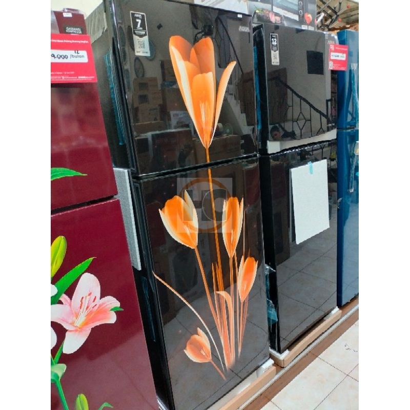 AQUA Kulkas 2 Pintu AQR261 203 Liter Corak Bunga Lily