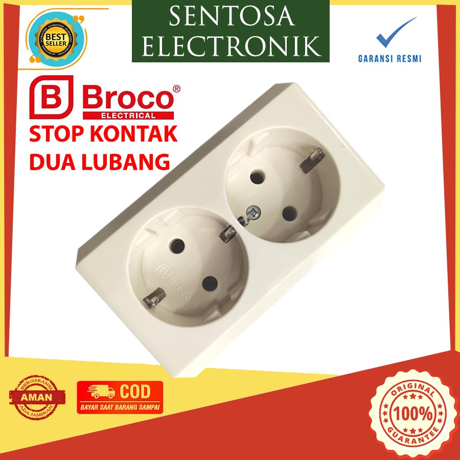 Stop Kontak  Broco  2 Lubang Terminal 2 Lubang