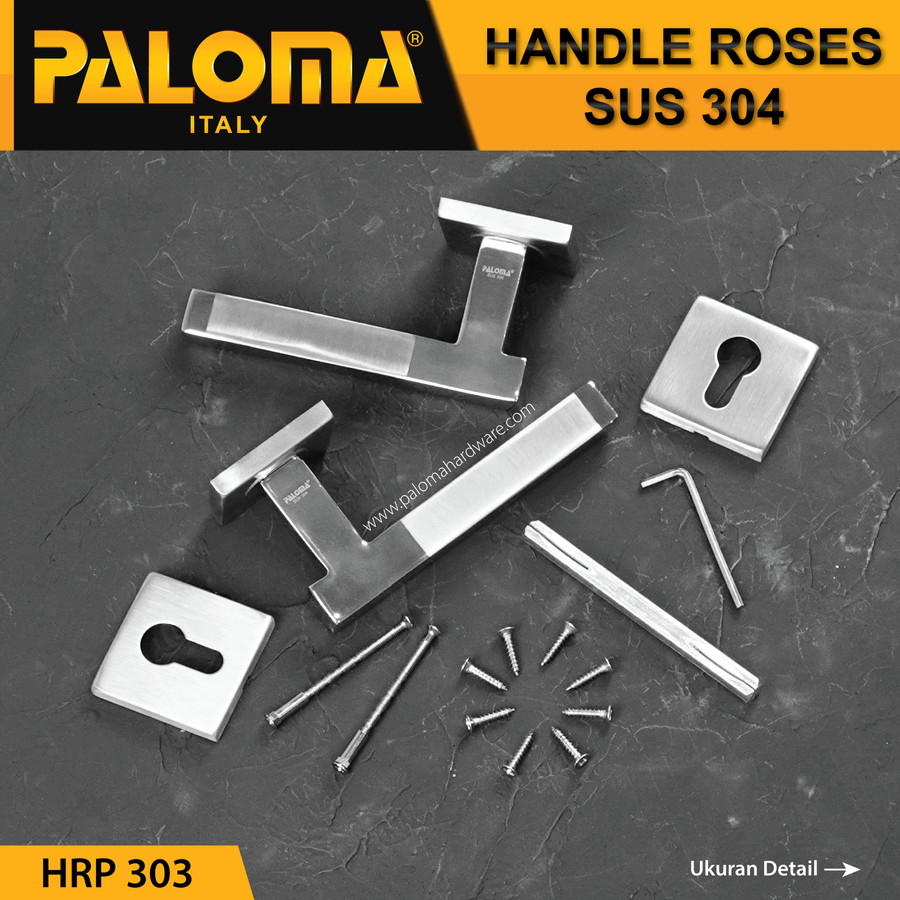 Handle pintu Roses PALOMA HRP 303 LHT LAZIO SQ STAINLESS STEEL SUS 304