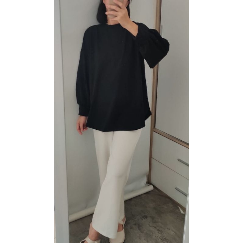 elora shirt/back pleats sweater