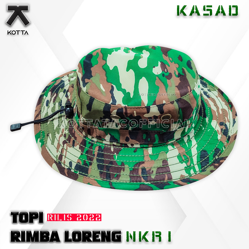 TOPI LORENG NKRI TERBARU - TOPI RIMBA NKRI TERBARU - TOPI PET KOMANDO LORENG KASAD NKRI TERBARU