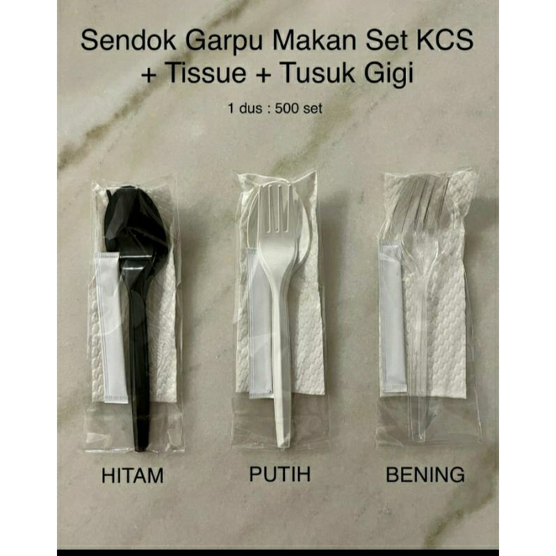 SENDOK GARPU SET (TISSUE + TUSUK GIGI) harga perset