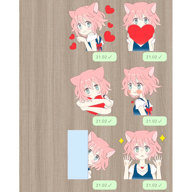PAKET STIKER WHATSAPP ANIME GIRL ( NON GERAK )