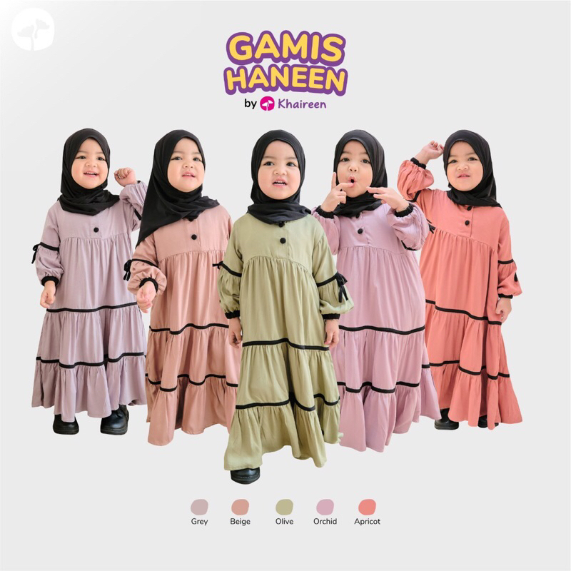 KHAIREEN - GAMIS HANEEN/GAMIS ANAK SET HIJAB/GAMIS ANAK RAYON TWILL/GAMIS ANAK POLOS/GAMIS ANAK SET 