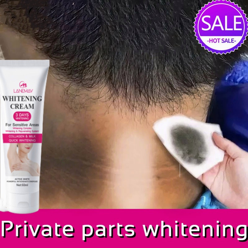 Pemutih selangkangan Pemutih ketiak Lotion pemutih tubuh Underarm Whitening cream Perawatan kewanitaan tubuh 60G Efektif memutihkan leher/tangan/kaki/miss v/Selangkangan/ ketiak/Aman dan tidak berbahaya