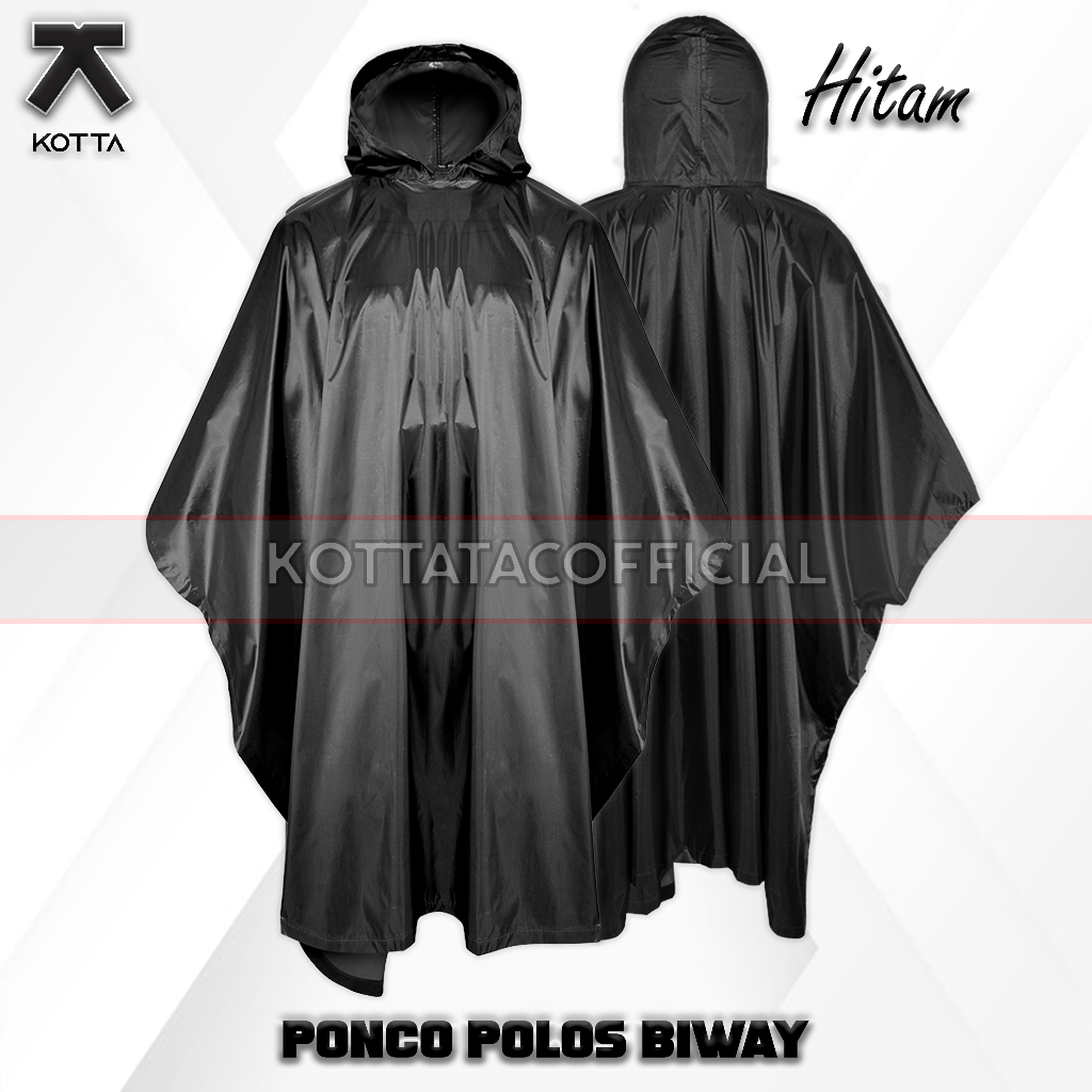 JAS HUJAN PONCO HITAM - MANTEL HUJAN HITAM