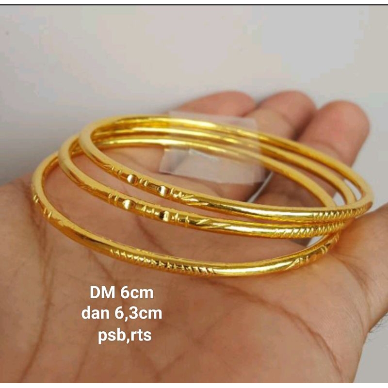 Gelang keroncong lapis emas 24k /replika, tahan lama,awet,persis seperti asli,tahan,cantik