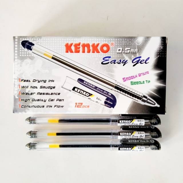 

Pulpen Kenko Easy Gel 0.5mm Hitam (12 pcs)