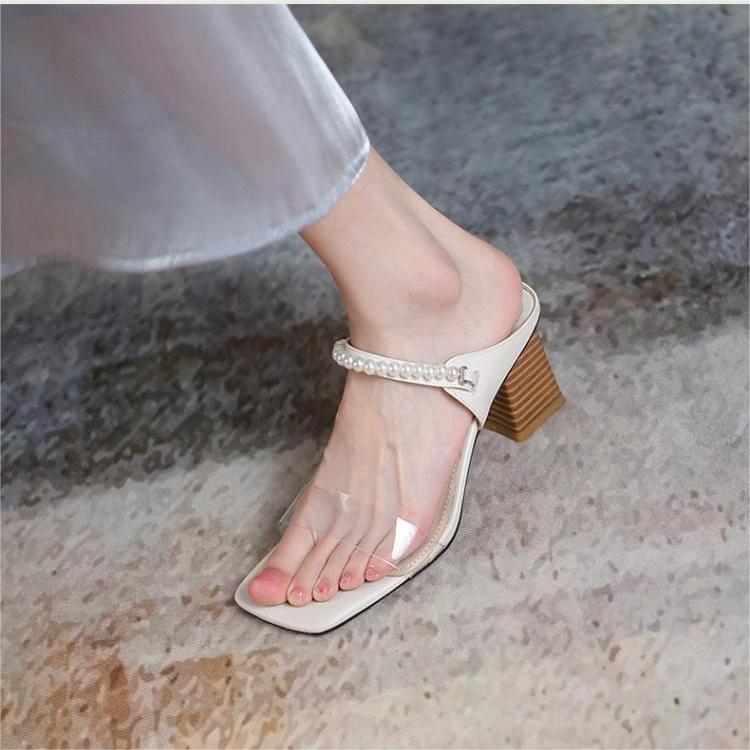 Korean Rhinestone PVC Transparant Heels /Sepatu Heels 5373 (Size 34 - 40)