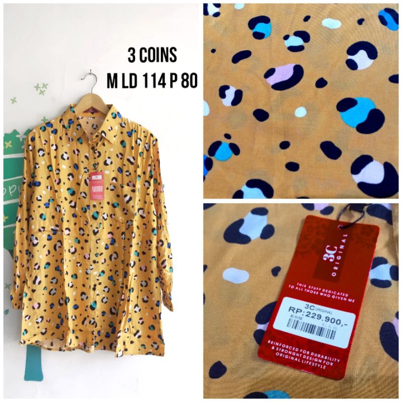 Blus Kemeja Tunik Wanita Remaja Dewasa Three Coins