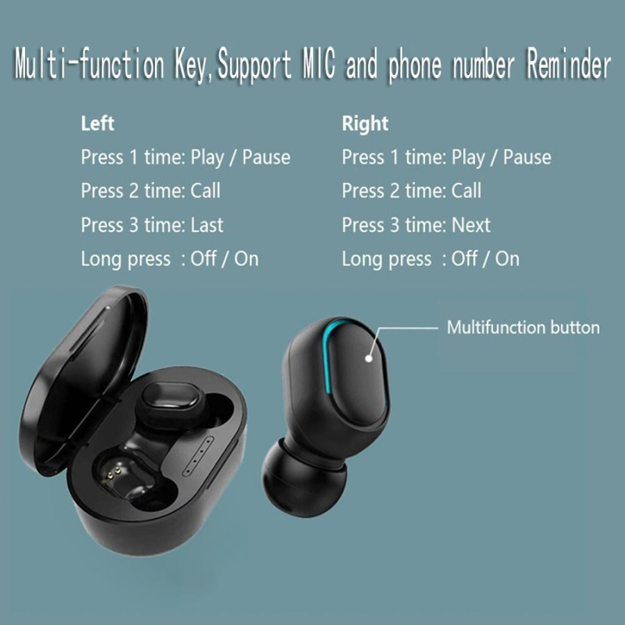 Headset Bluetooth TWS A7S Wireless v5.0