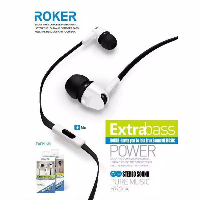 [SO] Hf Handsfree Headset Roker RK20K Extra Bass