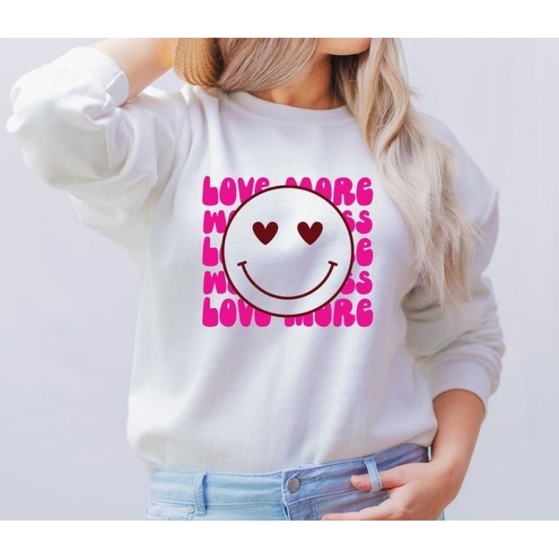 crewneck wanita cute girl crewneck cewek lucu crewneck putih