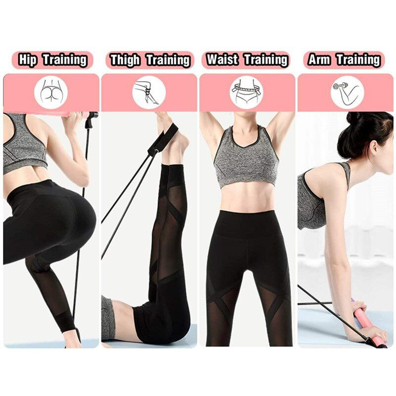 Alat Tali Senam Yoga Portable Pilates Studio Resistance Band Yoga Stick Tali Olahraga Pilates Tube Tongkat Pilates