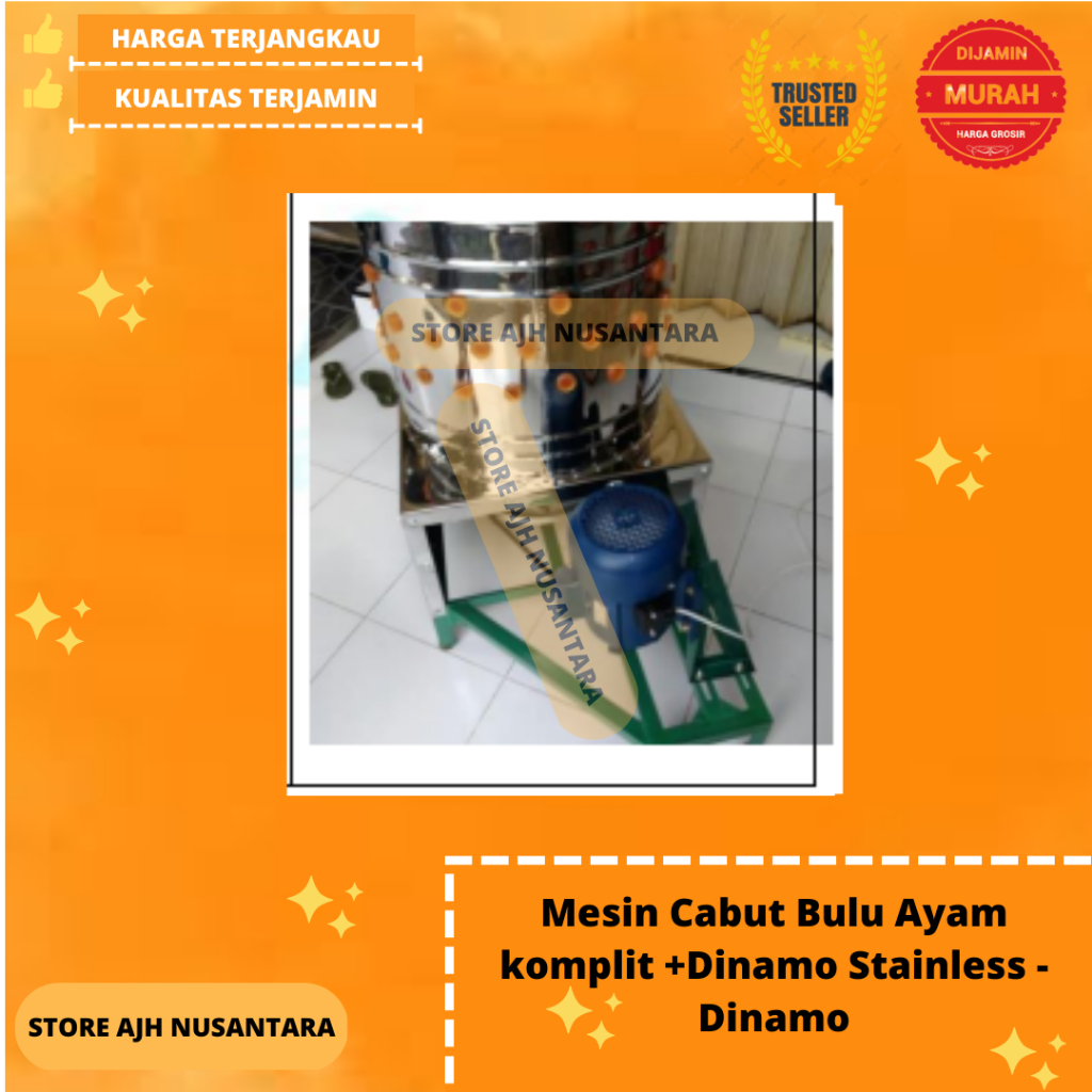 ECO Mesin Cabut Bulu Ayam komplit +Dinamo Stainless - Dinamo // Pre Order