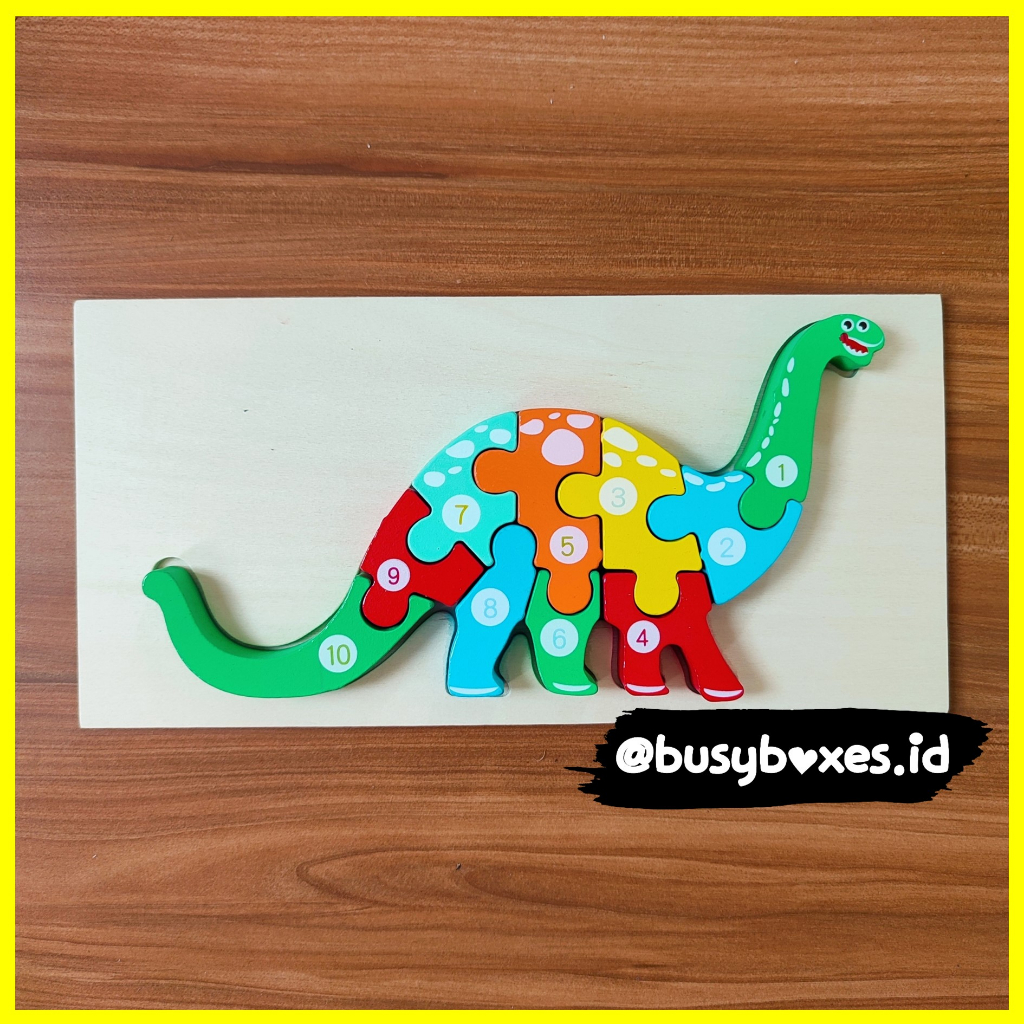 [busyboxes.id] Mainan Edukasi anak Puzzle Kayu Wooden Toys Puzzle 3D dino