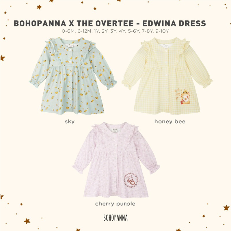 DINOANDBUNNY - EDWINA DRESS - Bohopanna X Overtee - Dress Anak Perempuan - Dress Bayi